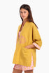 Embroidered short jacket in cotton with 3/4 sleeves